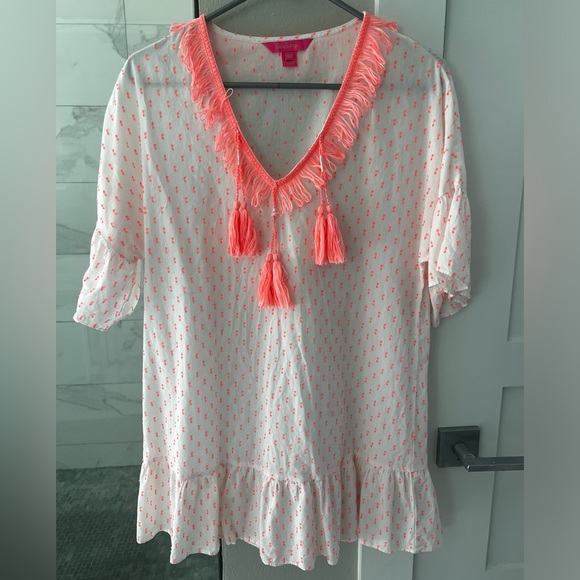 LILLY PULITZER Kipper Cover-Up Tangelo Neon XS - Picture 4 of 5